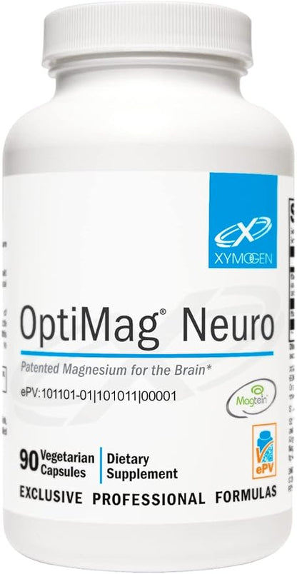 XYMOGEN OptiMag Neuro - Magnesium L Threonate Supplement with Chelated Magnesium Lysinate Glycinate - Support Brain Health & Relaxation (90 Capsules)