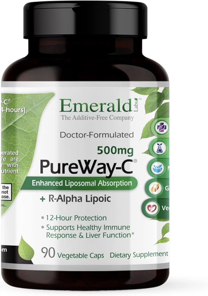 EMERALD LABS Bundle with Elderberry Plus (60 Veg Caps) & PureWay-C (90 Veg Caps) - Digestive & Immune Support with European Elderberry Extract, Vitamin C, Albion Chelated Zinc & R-Alpha Lipoic Acid*