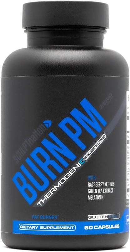 Sculpt Nation by V Shred Burn PM - Night Time Fat Burner - Appetite Suppressant and Weight Loss Support - Raspberry Ketones, Green Coffee Bean Extract, Melatonin - 60 Gluten Free Capsules