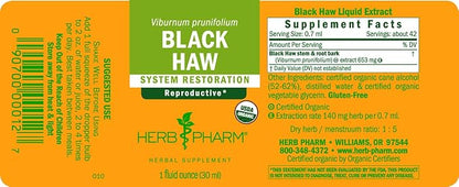 Herb Pharm Certified Organic Black Haw Liquid Extract - 1 Ounce