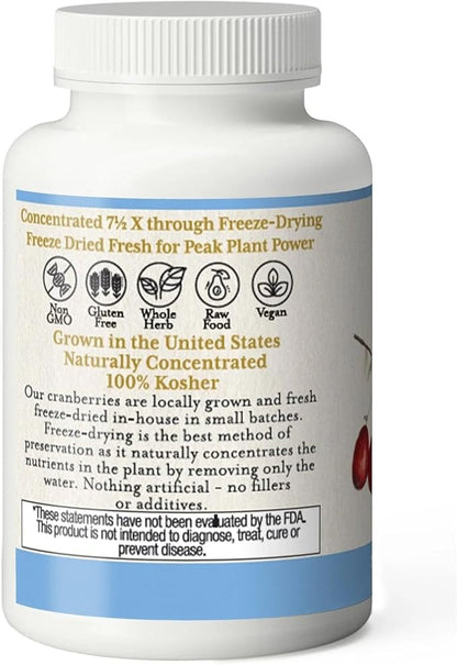 Eclectic Herb - Premium Freeze Dried Cranberry Capsules | Urinary Tract Support | Cranberry Supplement for Urinary Tract Health | Organic, Non-GMO, Vegan (120 CT | 300 mg)