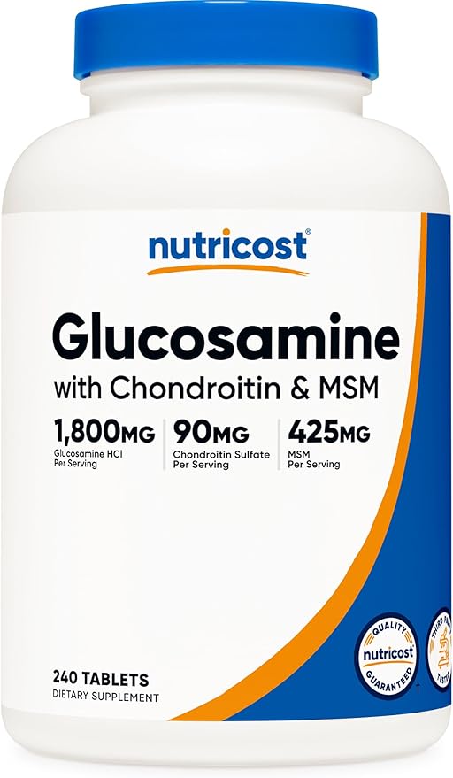 Nutricost Glucosamine 1800mg with Chondroitin & MSM, 240 Tablets, 120 Servings - Non-GMO, Gluten Free