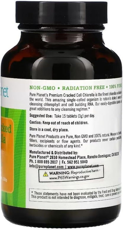 PURE PLANET Cracked Cell Chlorella Organic 480 tb/250mg