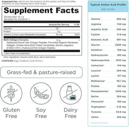 Ancient Nutrition Collagen Peptides Powder, Multi Collagen Protein, Women & Men, Vitamin C, Probiotics, Hydrolyzed Collagen, Supports Skin, Joints, Gut Health, Unflavored, 40 Stick Packs