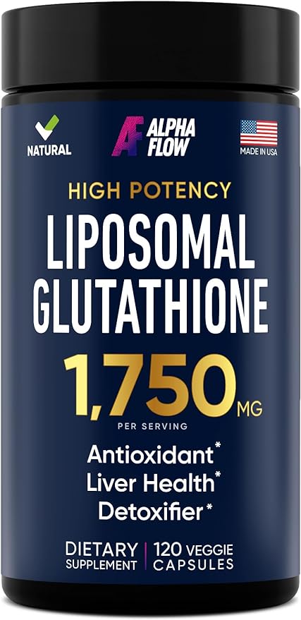 Liposomal Glutathione Supplement 1000MG + 750MG- Glutathione Liposomal with VIT C + Phospholipid Antioxidant Complex - Liver Detox and Immune Support Supplement - 120 Caps - Powder&Liquid Alternative