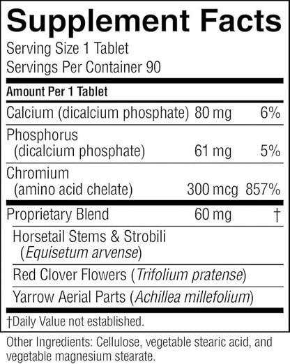 Nature's Sunshine Chromium GTF, 300MCG, 90 Tablets | Chromium Promotes Blood Sugar and Blood Fat Levels Already in the Normal Range and Helps Transport Glucose into Cells