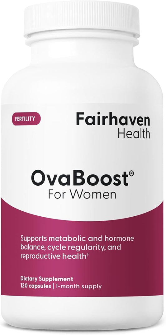 Fairhaven Health Ovaboost Fertility Supplements for Women | Conception for Her Support Ovulation & Egg Quality with Myo-Inositol & Folate | Prenatal Vitamin Natural Fertility Support | 120 Capsules
