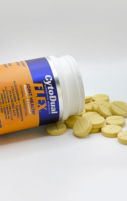 CytoDual Flex -Glucosamina Condroitina Msm Boswellia -Suplemento para el alivio del dolor de articulaciones –Tab. Masticables antiinflamatorias y antioxidantes para tu espalda, rodillas, manos.90 Días