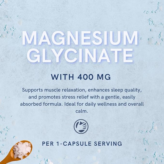 Magnesium Glycinate 400mg (Pack of 2) – High Absorption Magnesium Supplement for Muscle Relaxation & Sleep Support – 90 Gel Capsules, Organic Magnesium for Overall Wellness
