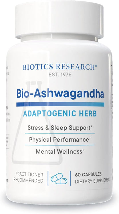 Biotics Research Bio Ashwagandha 300mg Ashwagandha Root, Adaptogenic Herb, Promotes Relaxation Response, Healthy Adrenal, Cognitive and Immune System Function, Brain Health, Women’s Health 60 Capsules