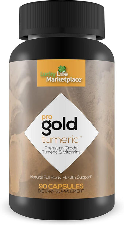 Pro Gold Turmeric - Premium Grade Turmeric & Vitamins - Phytonutrient & Antioxidant Rich Formula - Promote Mobility & Joint Health - Support Healthy Immune System - Promote Circulation & Bone Health