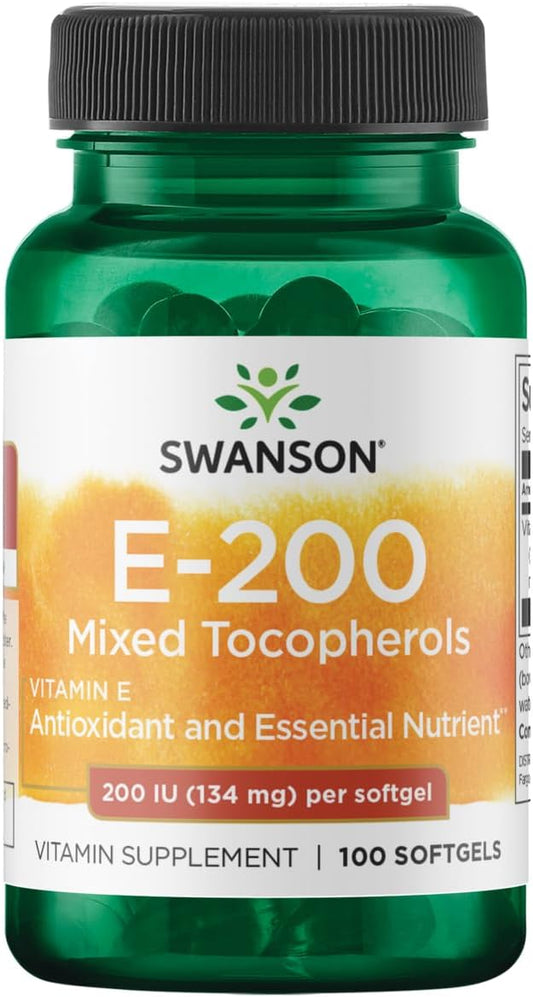 Swanson Vitamin E Mixed Tocopherols 200 Iu (134 Milligrams) 100 Sgels