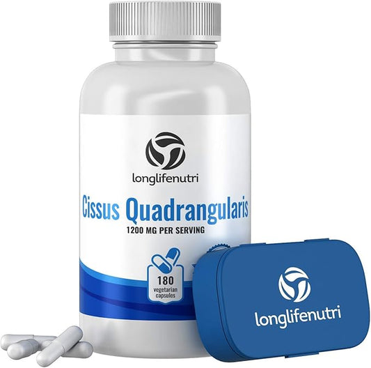 Cissus Quadrangularis 1200mg - 180 Veggie Capsules - Natural Formula for General Wellness and Vitality