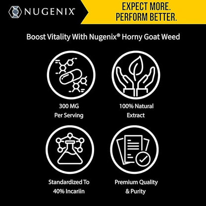 Nugenix Essentials Horny Goat Weed Extract - Epimedium Extract - 30 Capsules