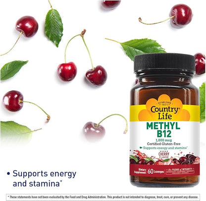Country Life Methyl B-12 Capsules, 1000 Mcg, 60 Count