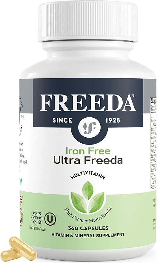 Freeda Multivitamin - Iron Free Ultra Freeda - Kosher Multi Vitamins Supplements for Women Health - Men’s Vitamins for Men Health - Multivitamins for Men & Women Adult Vitamins Multivitamin (360)