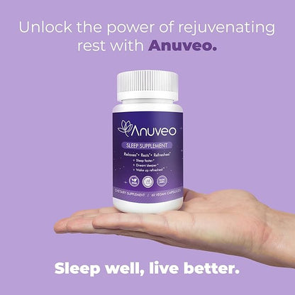 Natural Sleep Aid | Non-Habit Forming | Herbal Sleep Supplement for Better Sleep with Valerian, Melatonin, Magnesium, and Ashwagandha | Sleeping Pills for Adults (60 Vegan Capsules)