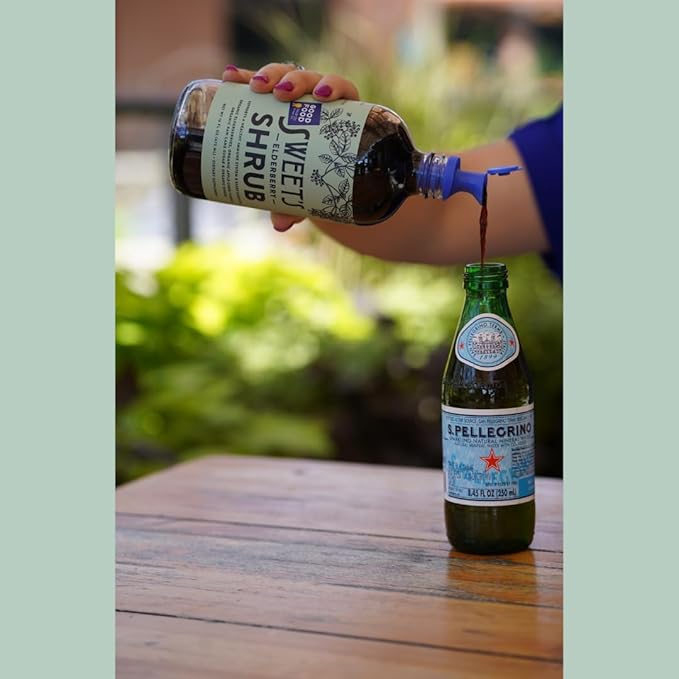 Sweet's Elderberry Organic Shrub | USDA Organic | Digestive & Immune Support | Versatile Drinking Vinegar | Mocktail Mixer | 16 oz Recyclable Bottle
