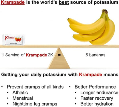 Original 2K - 2000 mg Potassium Electrolyte Powder Drink Mix | Cramp Relief - Hydration - Increased Performance | Orange - 20 Single Serving Packets