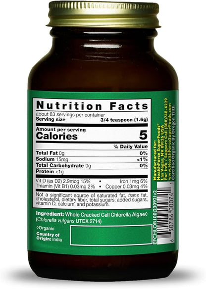 HealthForce SuperFoods Chlorella Manna - Powder - 100 Grams