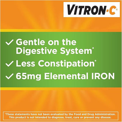 Vitron - C High Potency Iron Supplement Tablets - 60 Ta