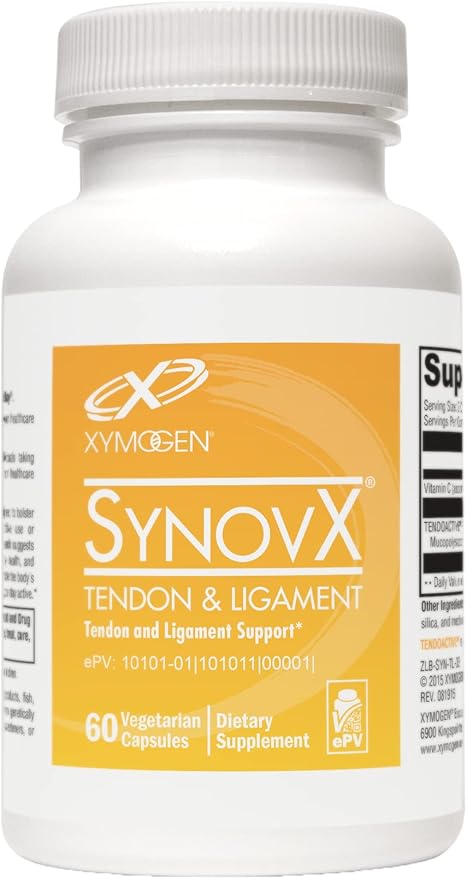 XYMOGEN SynovX Tendon & Ligament - Supports The Body’s Processes of Tendon/Ligament Self-Repair and Tendon/Ligament Comfort - Mucopolysaccharides and Type I Collagen (60 Capsules)