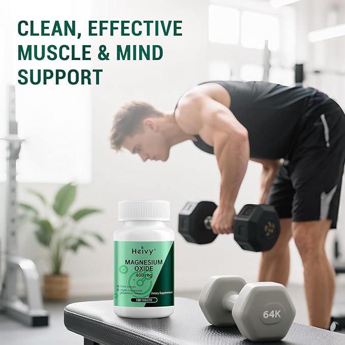 Magnesium Oxide 400mg – 120 Tablets Magnesium Supplement - Support Muscle Recovery & Relaxation