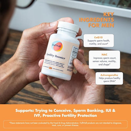 Fertility Booster for Men & Women | Conception Support for Healthy Egg Quality, Sperm Motility and Strength | Dietitian-Formulated | Ashwagandha, CoQ10 & NAC, 3rd Party Tested, 60 Servings