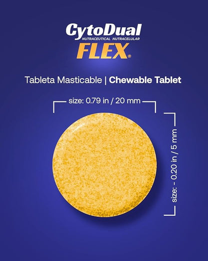 CytoDual Flex -Glucosamina Condroitina Msm Boswellia -Suplemento para el alivio del dolor de articulaciones –Tab. Masticables antiinflamatorias y antioxidantes para tu espalda, rodillas, manos.90 Días