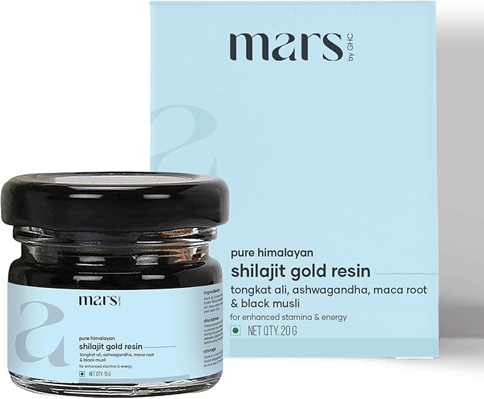 mars by GHC Pure Himalayan Shilajit Gold (Resin) Powered with Shilajit and Surgemax - 20g - Pack of 1 | Pure Organic Shilajit Resin sourced from Himalayas