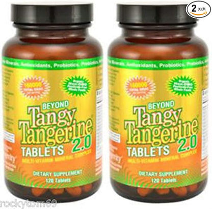 Youngevity Beyond Tangy Tangerine 2.0 Multi-Vitamin & Mineral Complex - Made with Natural & Whole Foods | 160,000 ORAC | 120 Tablets - 2-Pack