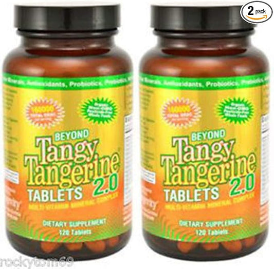 Youngevity Beyond Tangy Tangerine 2.0 Multi-Vitamin & Mineral Complex - Made with Natural & Whole Foods | 160,000 ORAC | 120 Tablets - 2-Pack