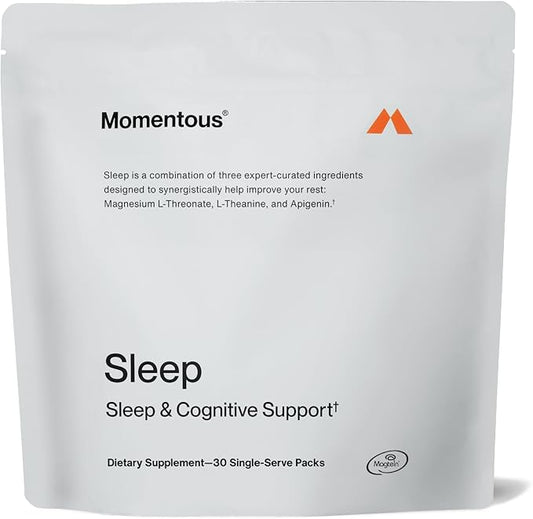 Momentous Sleep Pack Magnesium L-Threonate, Apigenin & L-Theanine, 30 Servings