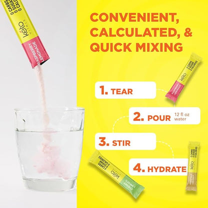 Keto Vitals Tropical Keto Electrolytes Powder - No Sugar Keto Electrolytes Stickpacks with Potassium, Magnesium, Sodium, & Calcium - Sugar Free Electrolyte Drink Mix & Hydration Powder, 30 Serving