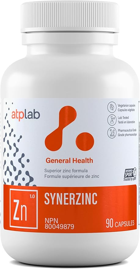 ATP LAB Synerzinc 90 caps - Vegan Zinc Supplement for Men and Women - Zinc Mineral Supplements - Healthy Skin - Zinc Vitamins for Adults