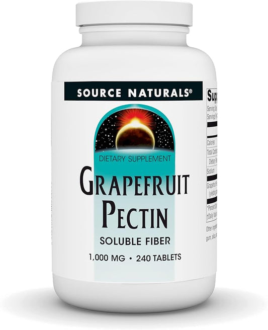 Source Naturals Grapefruit Pectin, Soluble Fiber - 1000 mg Dietary Supplement - 240 Tablets