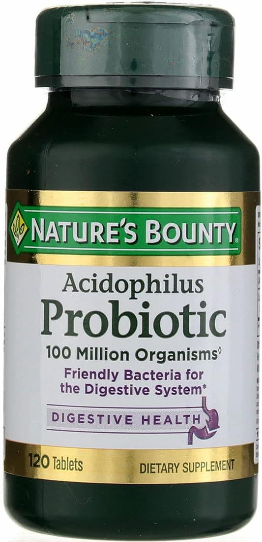 Nature's Bounty Probiotic Acidophilus Tablets, 120 ea (Pack of 3)