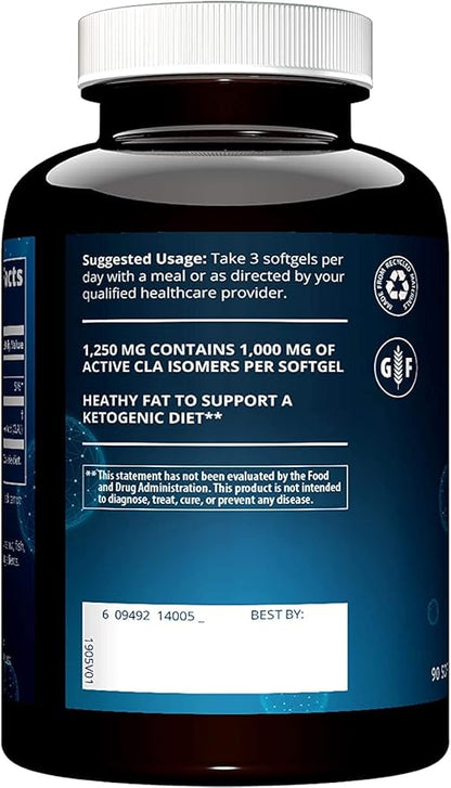 MRM - CLA 1250mg - High Potency 80% CLA = 1000mg CLA per Gel Cap 90 gels