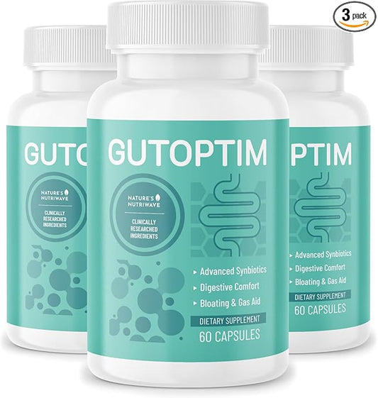 GutOptim Probiotic & Prebiotic Capsules | Pre and Probiotics for Synbiotic Gut Health & Bloating Relief for Women & Men | Enzyme with Probiotics for Digestive Health | Non-GMO, 60 Ct, 3 Month Supply