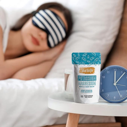 SMART FOR LIFE Potassium Magnesium Supplement – High Absorption Mineral Complex – 90 Vegan Capsules – Muscle Support & Electrolyte Balance