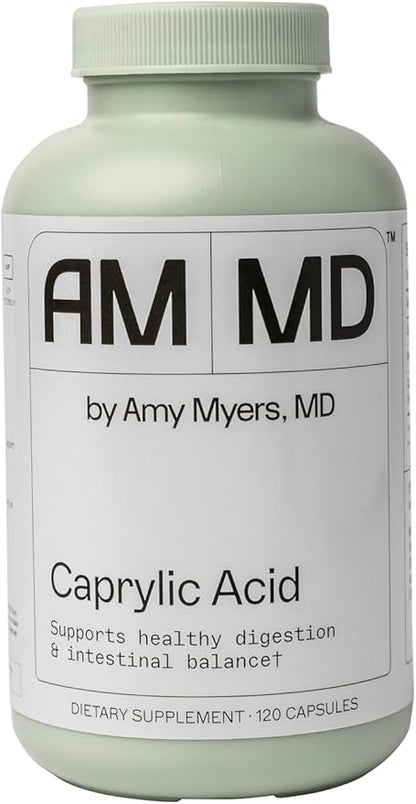 Dr Amy Myers Caprylic Acid Capsules 800 mg - Provides Optimal Support for Healthy Balance - Gradual Release, Best Buffered Formula to Support a Healthy Gut and Probiotic - 120 Vegan Capsule