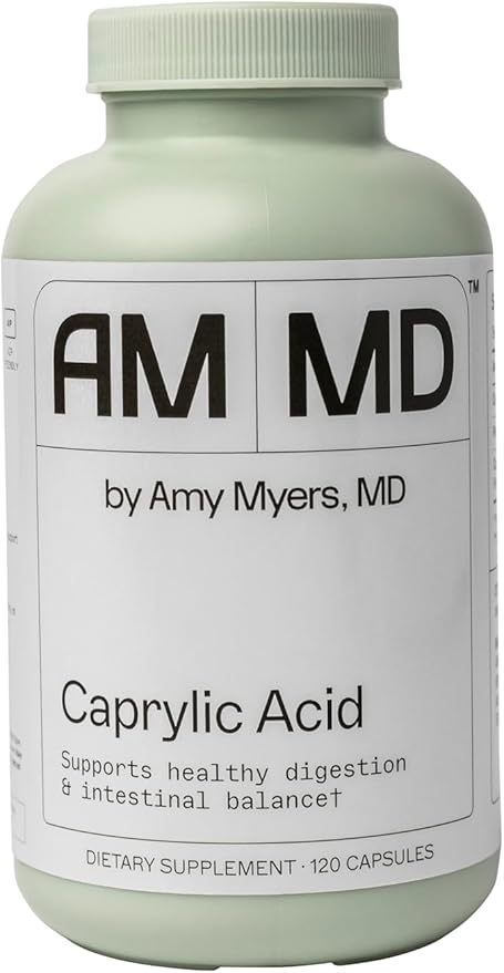 Dr Amy Myers Caprylic Acid Capsules 800 mg - Provides Optimal Support for Healthy Balance - Gradual Release, Best Buffered Formula to Support a Healthy Gut and Probiotic - 120 Vegan Capsule