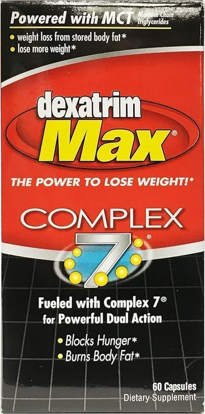 ILIOS Dexatrim Max Complex-7 | Lose Weight & Burn Fat w/Seven Healthy Ingredients Designed to Boost Energy & Reduce Hunger, Packed, 60 Capsules, 1 Pack