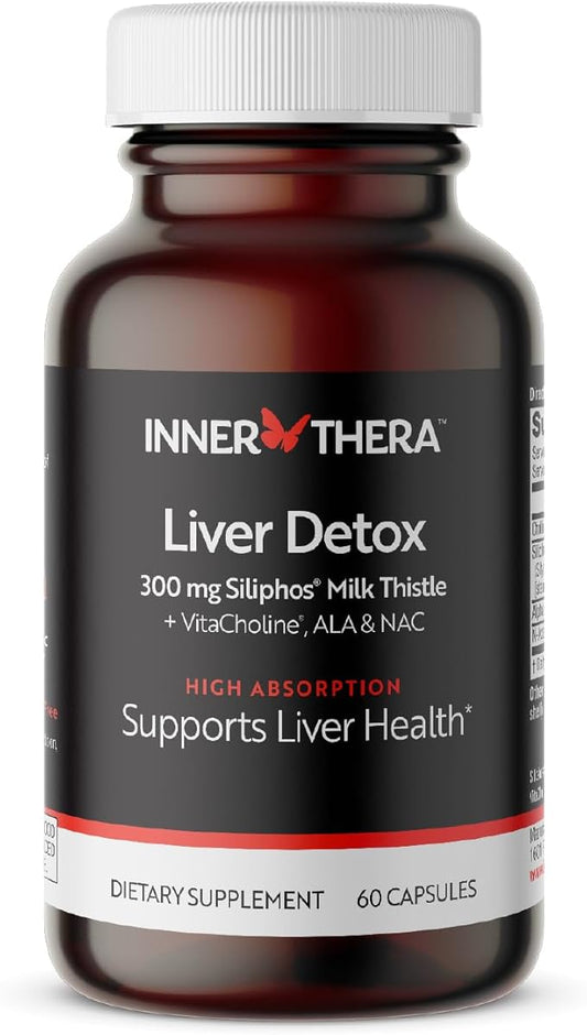Liver Detox with 360 mg Milk Thistle Supplement with Alpha Lipoic Acid, Choline and NAC, Supports Healthy Liver Function, 60 Veggie Caps