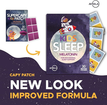 Sleep Patches for Kids with Melatonin | Natural Sleeping Aid | Calm and Relax Patch to Sleep Better | Toxin-Free Sleeping Device to Support Quality Sleep and Reduce Fatigue | Baby Sleep Aid