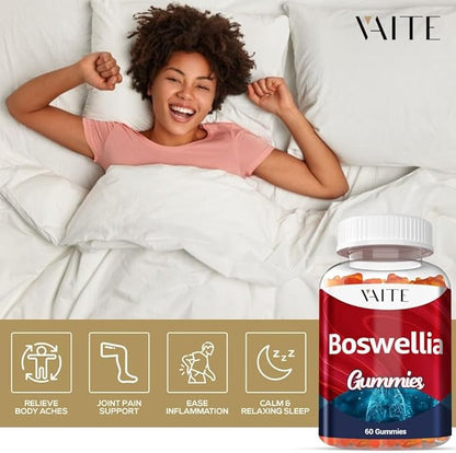 Boswellia Serrata Extract Gummies 1200mg – Joint Support Supplement with Indian Frankincense, Boswellic Acid, and Botanical Resin Extract, Vegetarian for Women and Men, Non-GMO, Gluten-Free