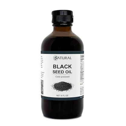 Zatural Black Seed Oil Nigella Sativa Cold Pressed Cumin Oil Digestion, Skin, Brain, Immune, Joints & More (8 Fl Oz)