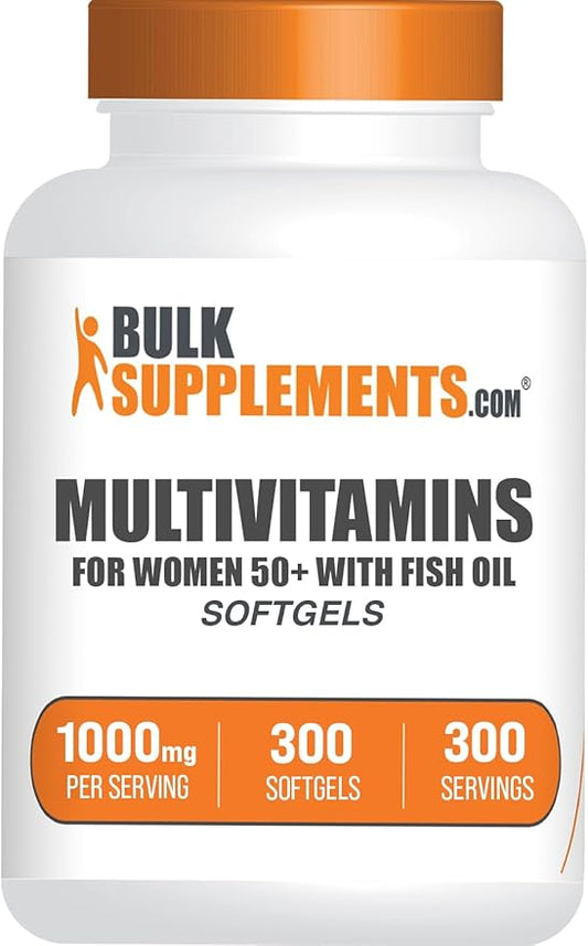 BulkSupplements.com Multivitamin for Women 50 Plus Softgels - Women's Daily Vitamins, Multimineral Supplement - Complete Multivitamin with Fish Oil - 1 Softgel per Serving, 300 Count (Pack of 1)