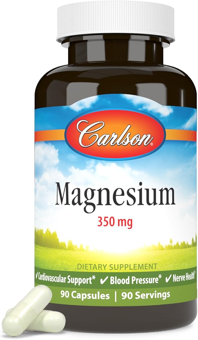 Carlson Magnesium 350 mg Muscle Function & Nerve Health - 90 Capsules