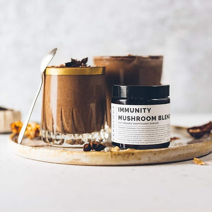 Erbology Organic Immunity Mushroom Complex 50 Servings - High in Beta-glucans - Reishi, Cordyceps, Lion's Mane, Turkey Tail - Sustainably Grown in Europe - Vegan - Non-GMO - No Added Fillers